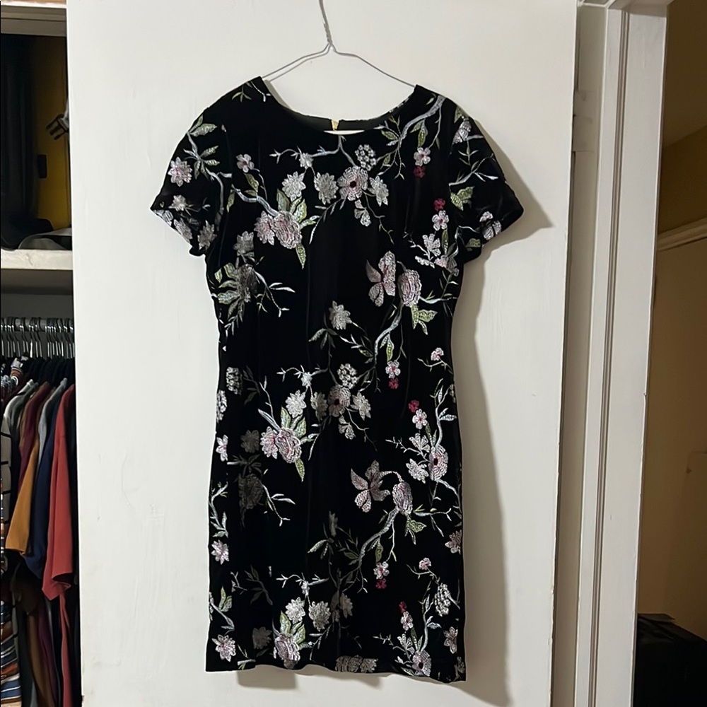 Calvin Klein Velvet Floral Sheath Mini Dress